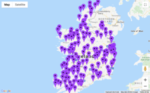 Map of Connected Hubs across Ireland