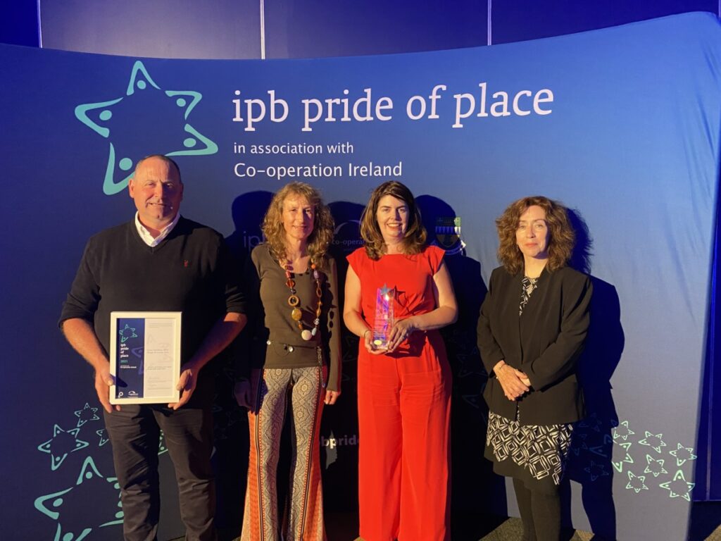 Dingle Hub staff accepting 2021 climate action pride of place award