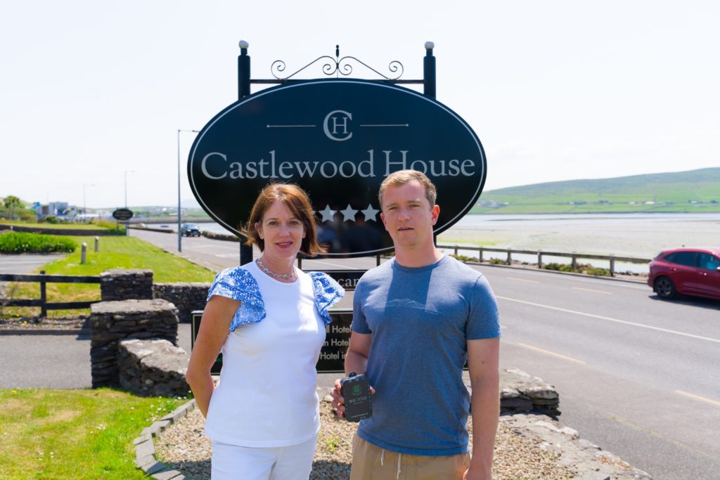 Helen Heaton and Barry Bambury in front of Castlewood House, Dingle Ireland