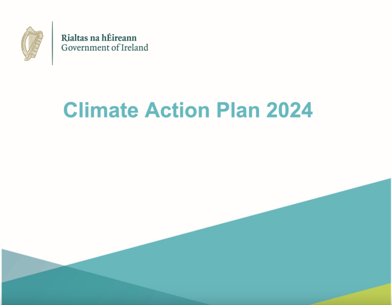 Screenshot of the cover of Ireland's national climate action plan, 2024