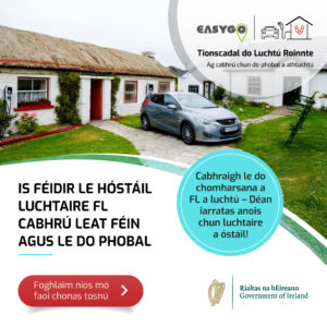 EV shared charging project info graphic in Irish